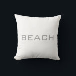 Modern vit färgad Beach brev Dekorativ kudde<br><div class="desc">Modern nya vita färg Beach Brev Dekorativ kudde.</div>