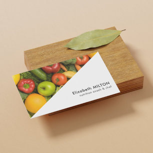 Modern vit färglös vegetabilisk näringshäst visitkort