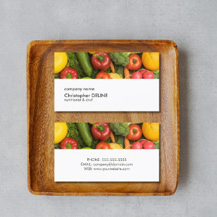 Modern vit färglös vegetabilisk näringshäst visitkort