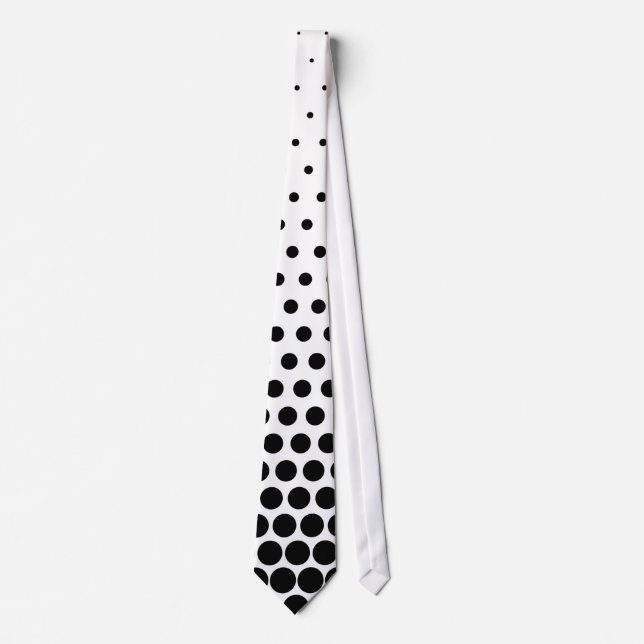 Modern vit för svart polka dots slips (Framsida)
