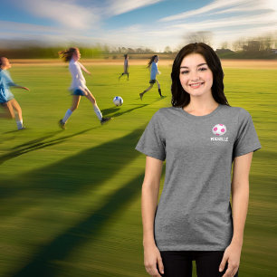 Modern vit fotboll i rosa - lägg till namn t shirt