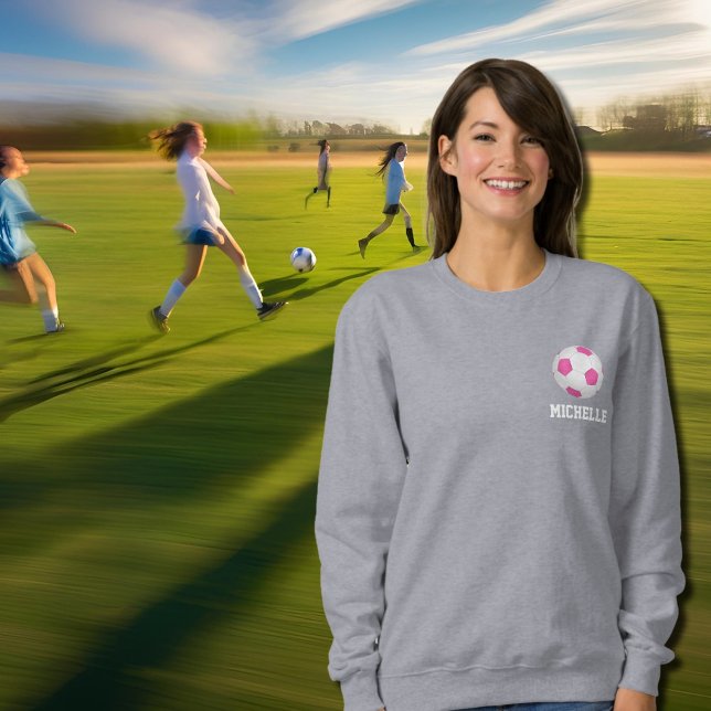 Modern vit fotboll i rosa - lägg till namn t shirt (Skapare uppladdad)