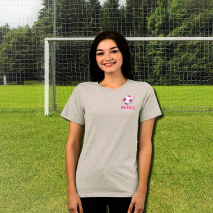 Modern vit fotboll i rosa - lägg till namn t shirt