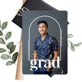 Modern Vit GRAD Arch Photo Student-meddelande Tack Kort