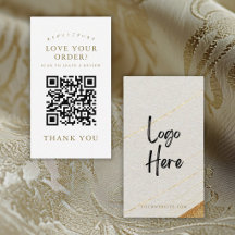 Modern Vit Guld Logotyp QR-kod Lämna en recension