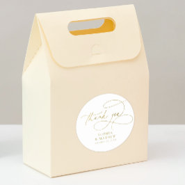 Modern vit Guld, rolig Tack, underordnad klassisk Runt Klistermärke