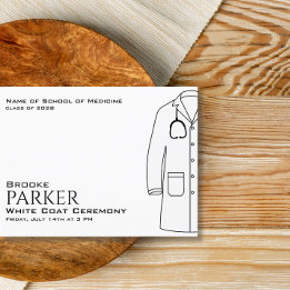 Modern vit kappa-ceremoni-examen  meddelande vykort