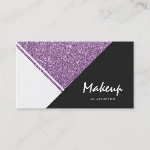 Modern vit Lila Glitter Black, triangel Visitkort