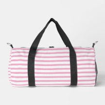 Modern vit liten Duffel Bag med Ljus rosa linje