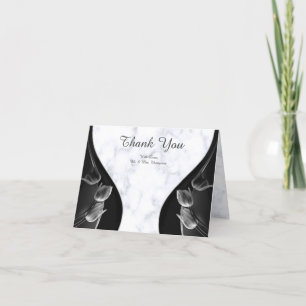 Modern vit - Marble Black Abstrakt Tack Kort
