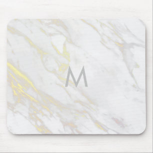 Modern vit marble guld-accent musmatta