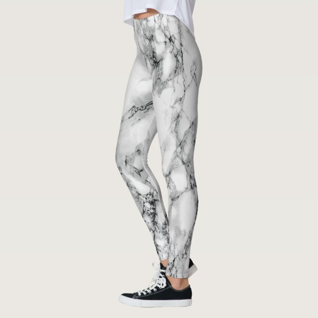 Modern vit marble Leggings (Vänster)