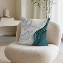 Modern vit marmor med mörk teal och guld