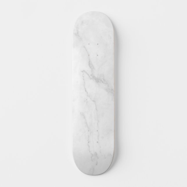 Modern vit marmor mini skateboard bräda 18,5 cm (Framsida)