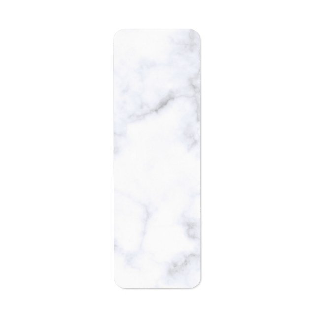 Modern vit marmor returadress etikett (Framsidan)