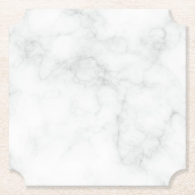 Modern vit marmor underlägg papper (Framsida)