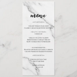 Modern vit marmortextur vigmenu kort