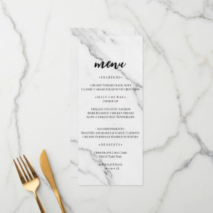 Modern vit marmortextur vigmenu kort