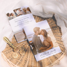 Modern vit minimal Elegant 5 Foton Bröllop