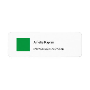 Modern vit minimal Professionell med enkel Grönt Returadress Etikett