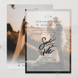 Modern Vit minimalistisk fotografisk inbjudan