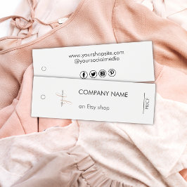 Modern vit, minimalistisk Logotyp Pris Märkre för  Litet Visitkort