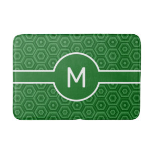 Modern vit Monogram om Gröntens geometriska egensk Badrumsmatta
