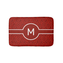 Modern vit Monogram på röd geometri