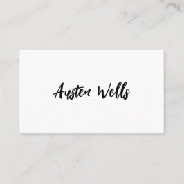 Modern vit Namnteckning skriptmarkör Namn Busin Visitkort