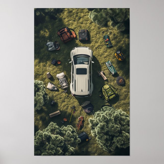 Modern Vit Nissan-konversationsvy Poster (Framsidan)