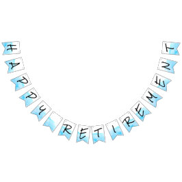 Modern vit och blå vattenfärg Lycklig Pension Vimplar