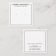 Modern Vit- och Black Earring Visning Card