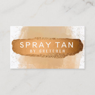Modern vit och Bronze Mobile Spray Tan Visitkort
