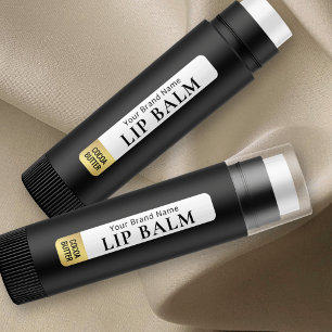 Modern vit och Guld Lipstick Lip Balm Vaterskyddat Klistermärke