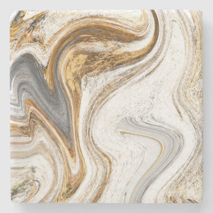 Modern vit och Guld Marble Stenunderlägg