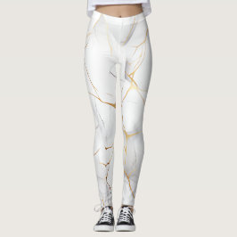 Modern Vit och Guld MarLED Leggings