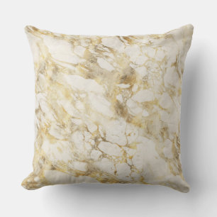 Modern vit och guld marmor mönster kudde