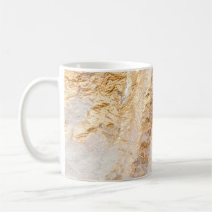Modern vit och Guld-penselmålad bakgrund, Tex Kaffemugg