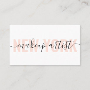 Modern vit och persiko-makeup-chic för konstnärssk visitkort