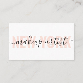 Modern vit och persiko-makeup-chic för konstnärssk visitkort