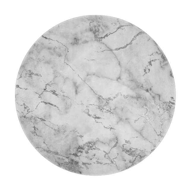Modern vit och silver glitter marmor mönster (Framsidan)