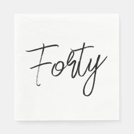 Modern vit och svart Födelsedagsfest Pappersservett