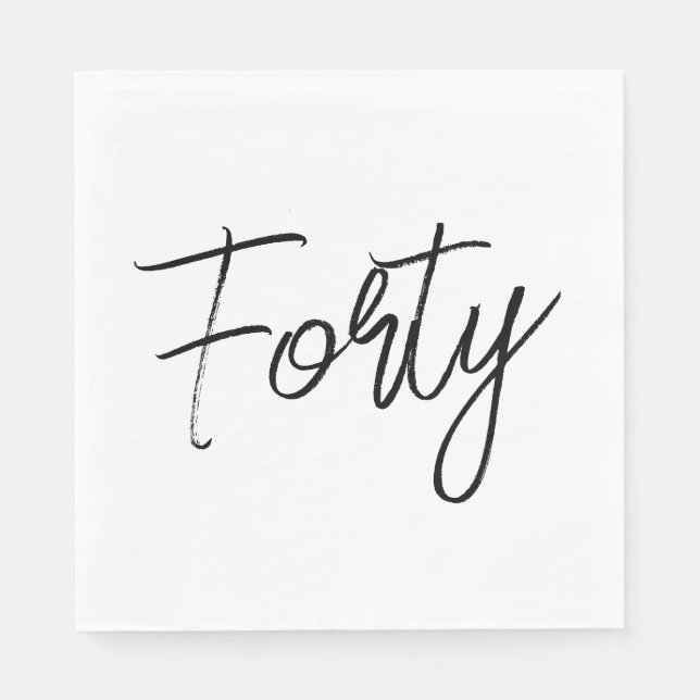 Modern vit och svart Födelsedagsfest Pappersservett (Framsidan)