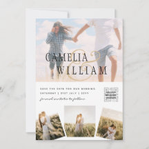 Modern Vit- och Svart FOTO-inbjudan QR