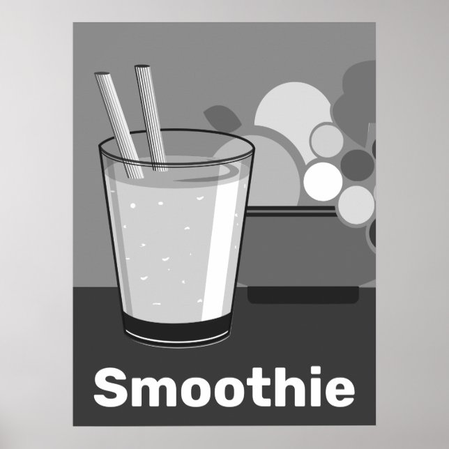 Modern vit och svart köks poster (Framsidan)