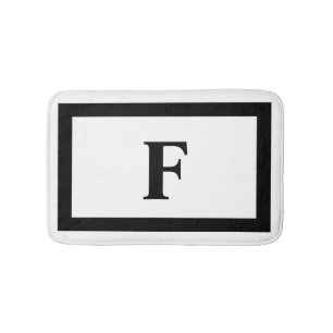 Modern vit och svart Monogram Badrumsmatta