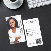 Modern vit och svart notarius Lodrät Foto QR-kod