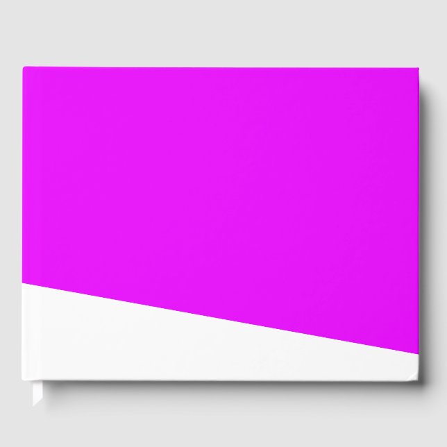 Modern vit omslag runt kanten på tropisk Rosa Gästböcker (Framsida)