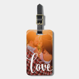 Modern vit överdrar | kärlek med fotoet bagagebricka