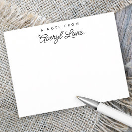 Modern vit Personlig i skriptformat Anteckningskort